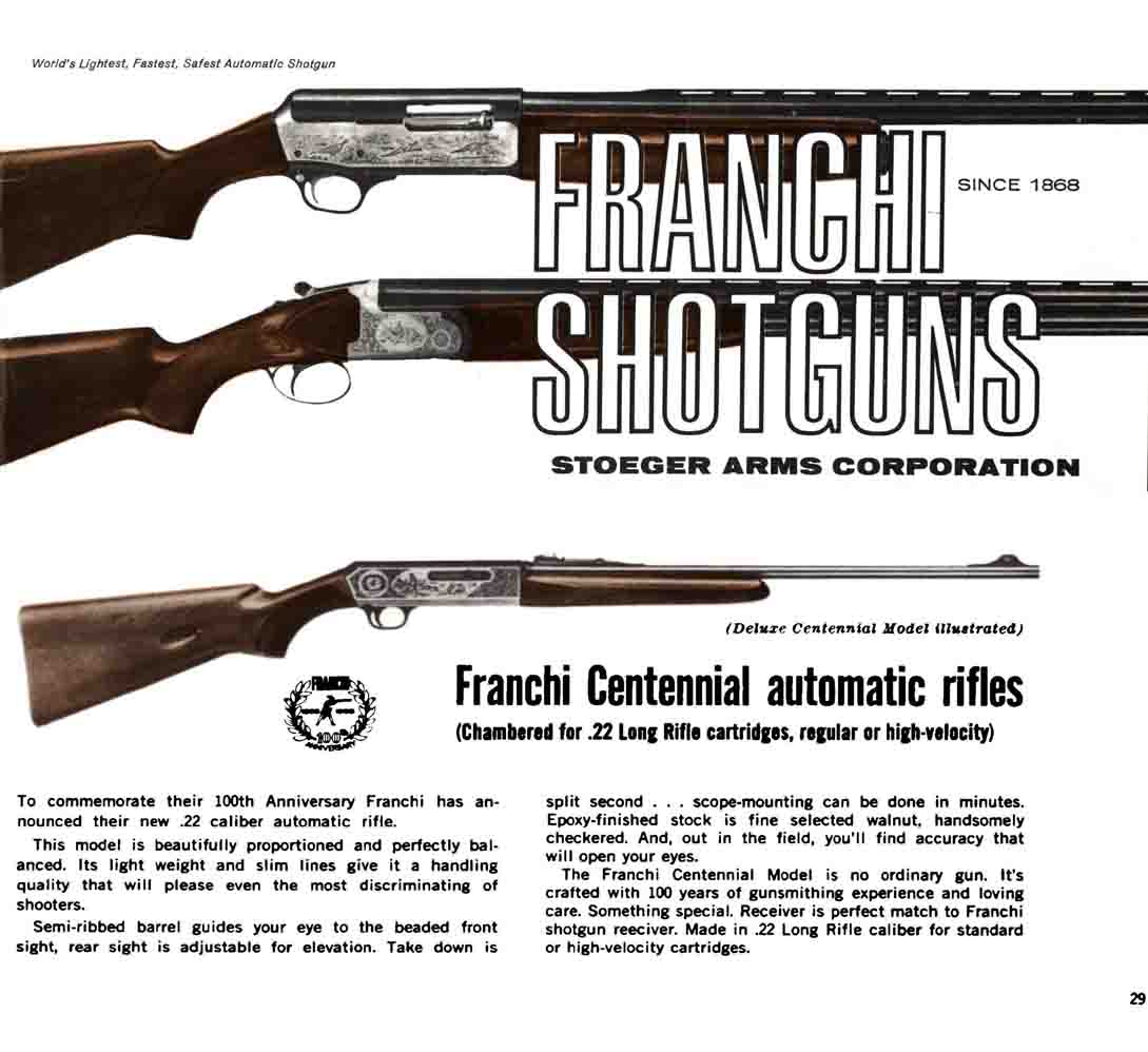 Franchi Shotgun Catalog By Stoeger Cornell Publications