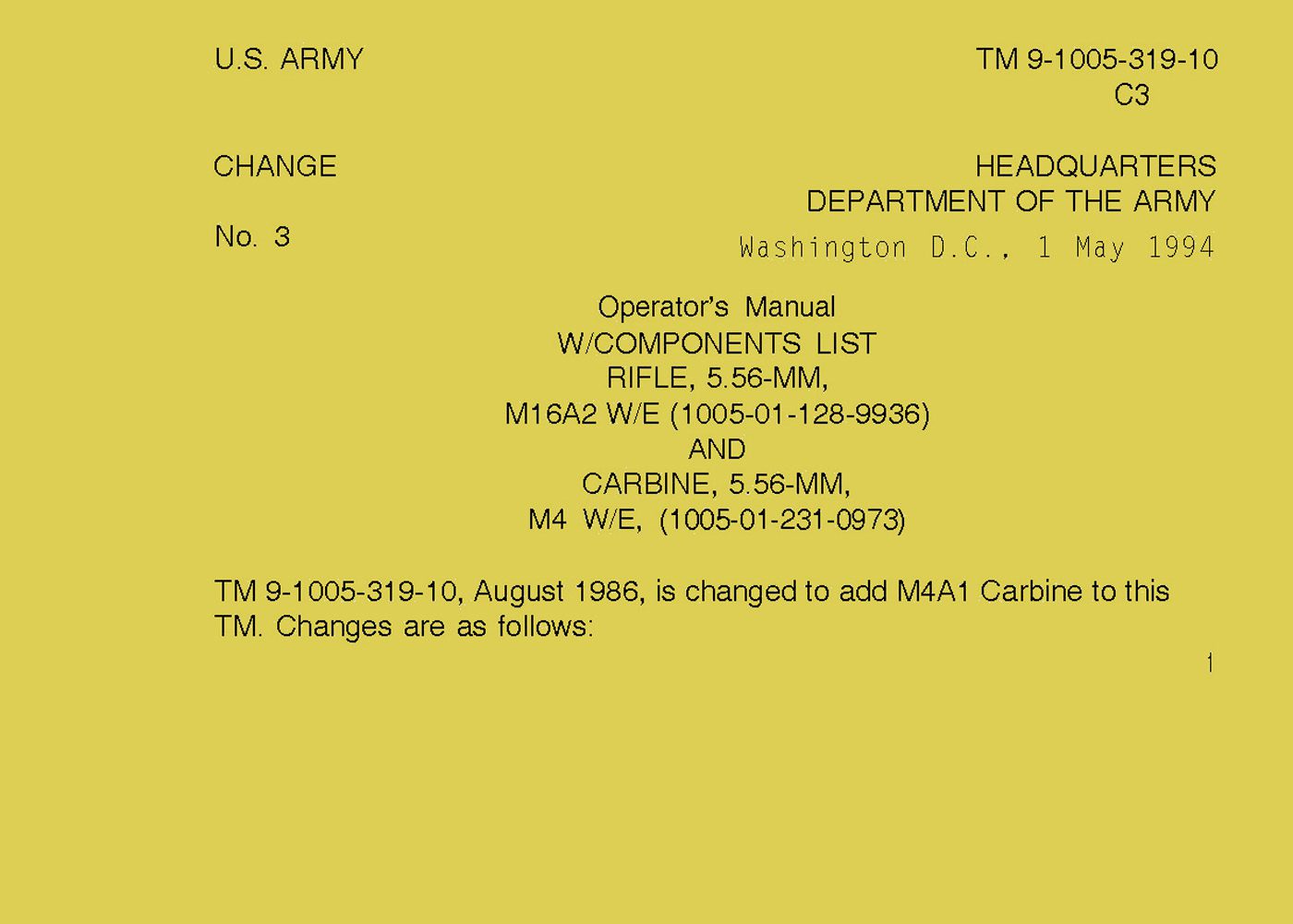 M-16 US Army Manual M16A2 & Carbine M4 W/E Operations- GB-img-0