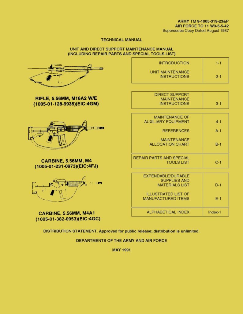 M-16 US Army Manual M16A2 W/E And Carbine Technical Manual - Cornell ...