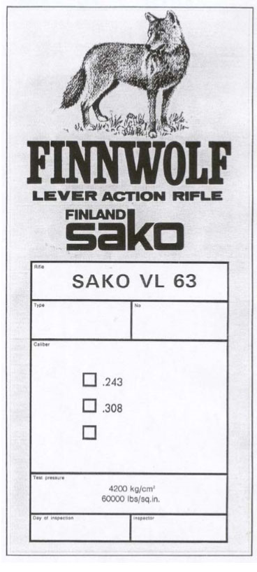 Sako Finnwolf Lever Action Rifle Operations manual - GB-img-0