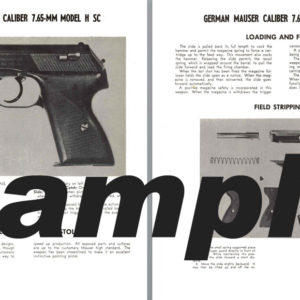 Mauser (German) Caliber 7.65 Model H SC Manual