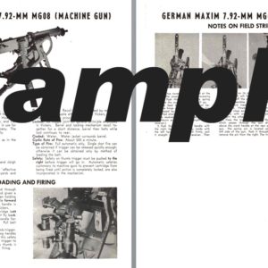 Maxim (German) 7.92 MG08 (Machine Gun) Manual