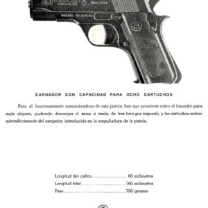 Armas Trejo M1A-A  C1964 Semi Auto Pistol 22 cal Parts Flyer (Mexico)