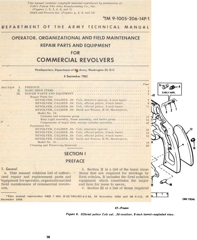 TM 9-1005-206-14P-1 Colt .38 & SW K-38 (1962) Revolvers Manual- GB-img-0