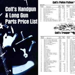 Colt 1969 Handgun & Long Gun Parts Price List