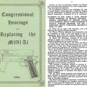 Congressional Hearings on Replacing the M1911A1- 1981
