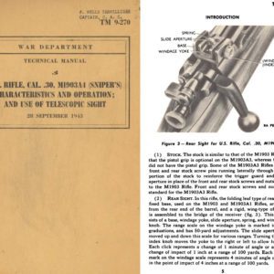 TM 9-270 1943 US Rifle 1903A4 (Sniper) Telescope Operation