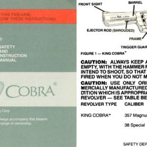 Colt 1986 King Cobra Manual