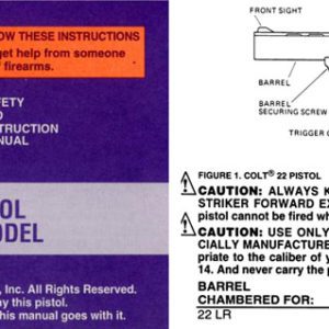 Colt 1995 .22 Pistol and Target Model Manual