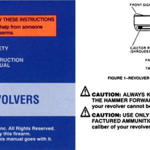 Colt 1997 Double Action Revolvers Manual