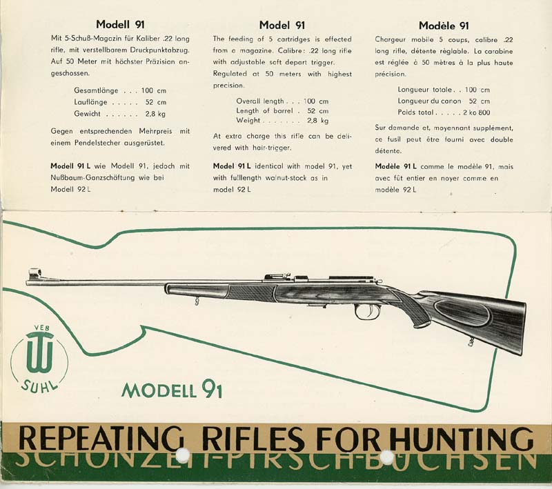 Suhl 1957c VEB Ernst Thalmann Werk Repeating Rifles for Hunting- GB-img-0