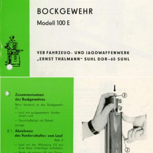 Suhl 1973c Bockgewehr Bedienungsanleitung- Ernst Thalmann Handbuchanual