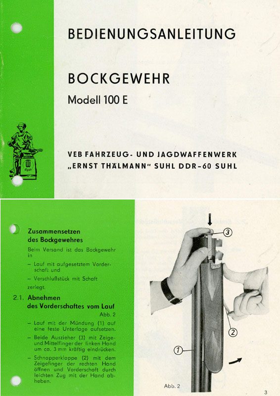 Suhl 1973c Bockgewehr Bedienungsanleitung- - GB-img-0