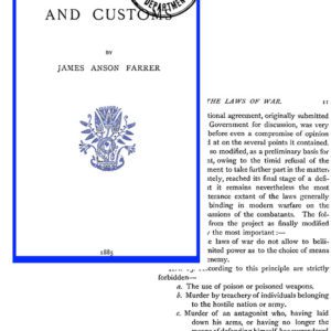 Military Manners and Customs 1885 (UK)