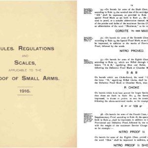 Proof of Small Arms 1916 Rules & Regulations & Scales (UK)