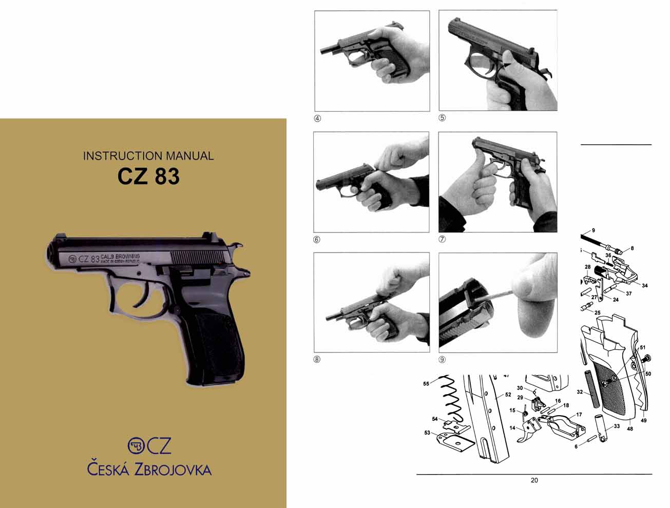CZ-83 Double Action Czech Pistol Manual - GB-img-0