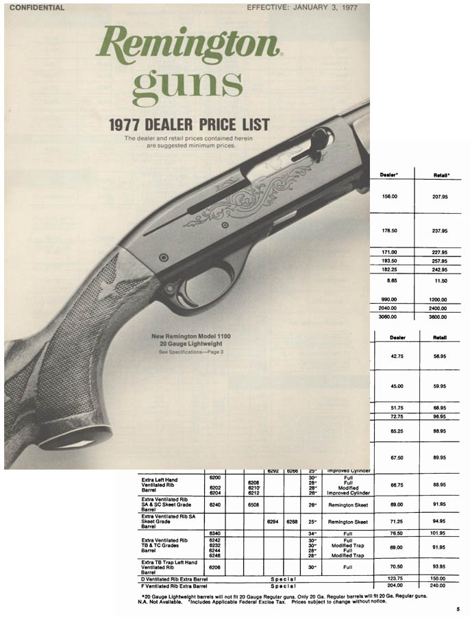 Remington 1977 Price List - GB-img-0