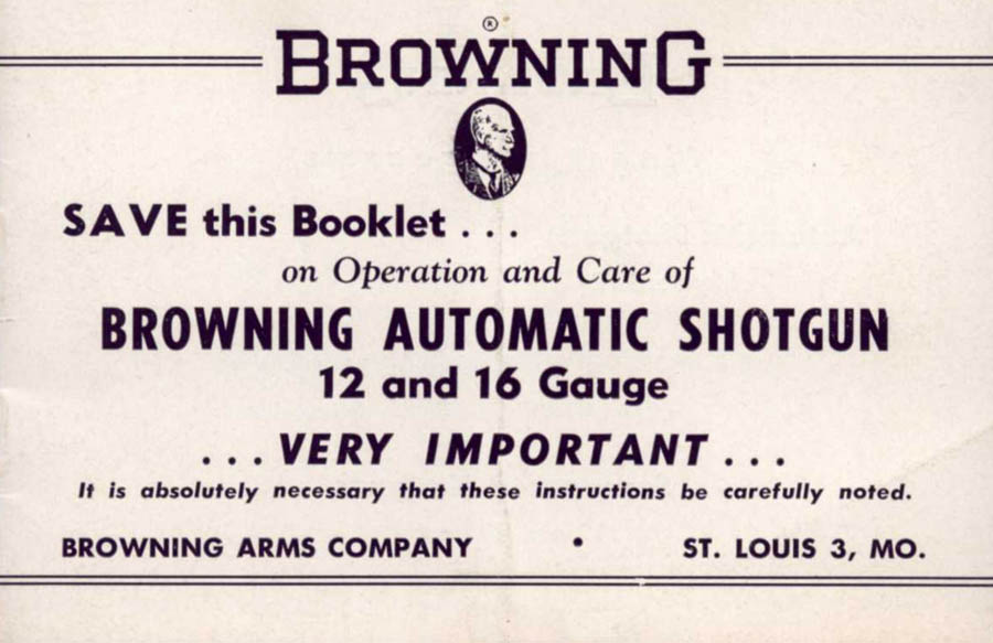 Browning 1950c Automatic Shotgun Owner's Manual - GB-img-0