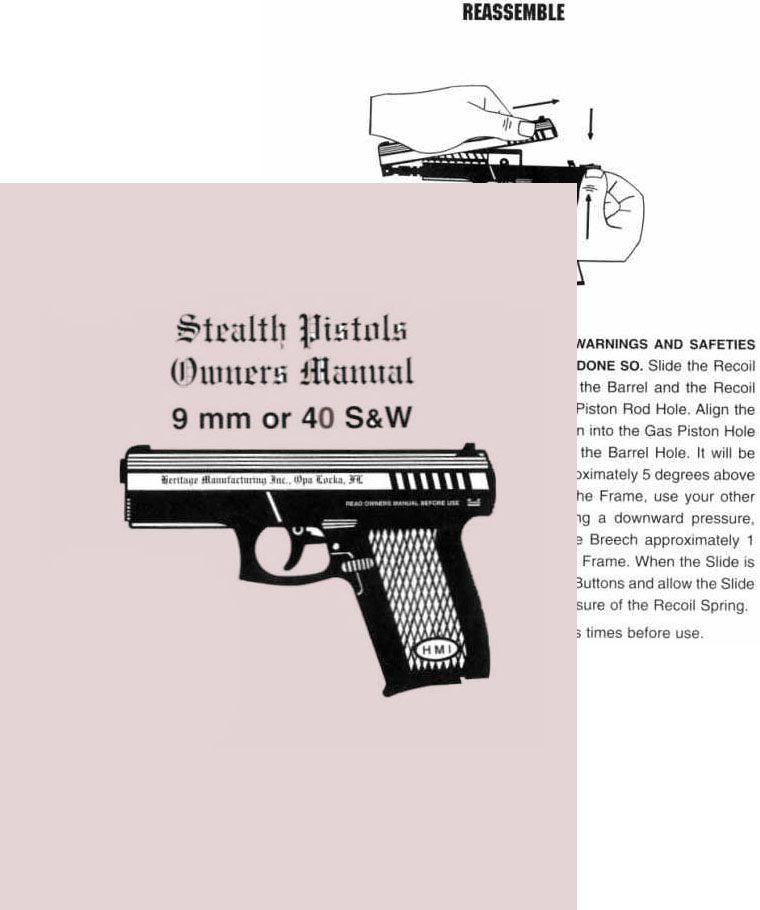 Heritage 9mm & 40 S&W Stealth Pistols Owners Manual - GB-img-0