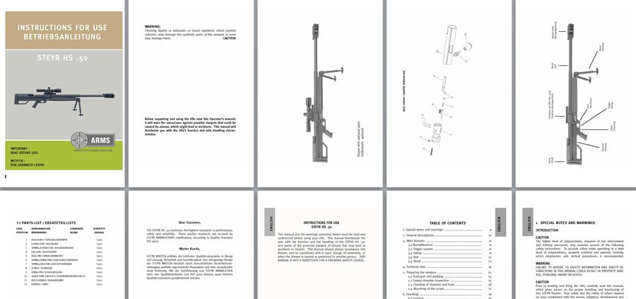 Steyr HS 50 Instruction Manual Betriebsanleitung English & German- GB-img-0