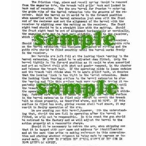 Remington Model 11 Barrel Change- c1950 Manual