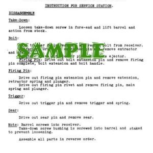 Remington Model 33 SSR- c1950 Takedown Instructions