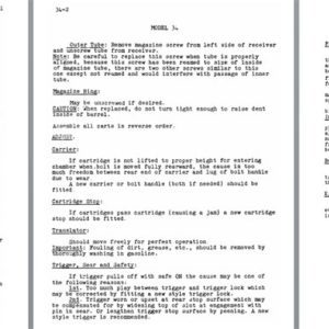 Remington Model 34- c1950 Takedown Manual