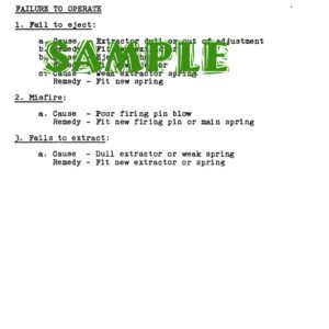 Remington Model 41 Failure to Operate- c1950 Manual