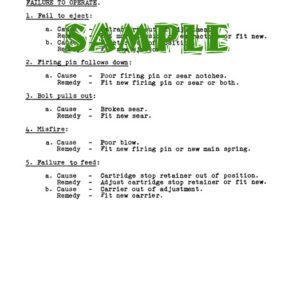 Remington Model 512- c1950 Failure to Operate Manual