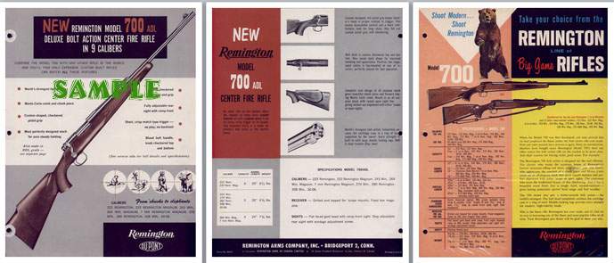 Remington Model 700 ADL- c1964 Introduction Flyer - GB-img-0