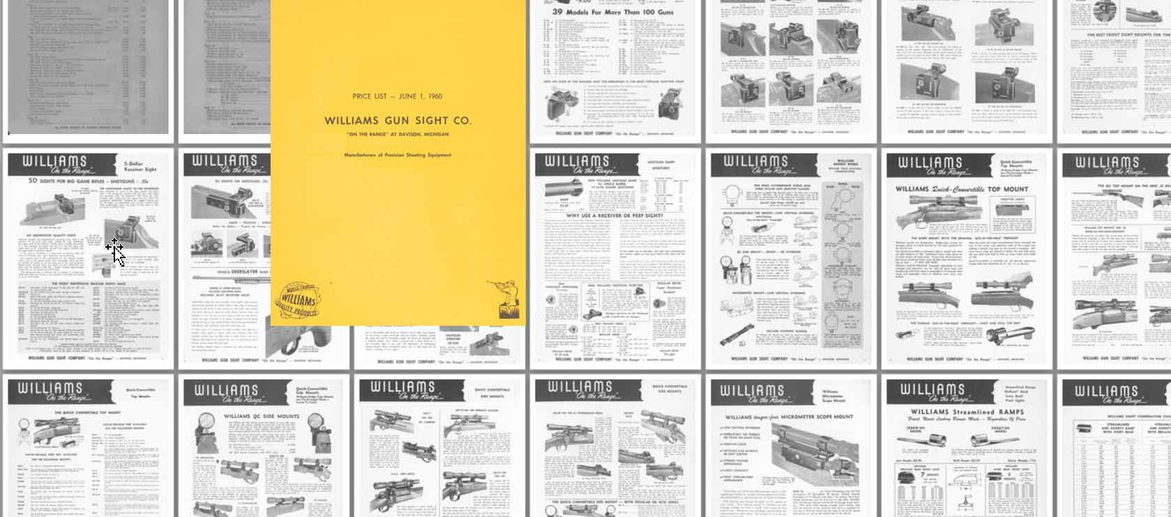 Williams 1960 Gun Sight Catalog & Dealer Prices - GB-img-0