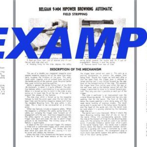 Browning (Belgian) HiPower 9mm Automatic Pistol Manual