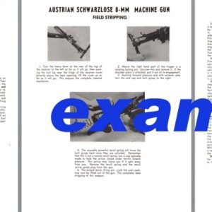 Schwarzlose (Austrian) 8mm Machine Gun Manual
