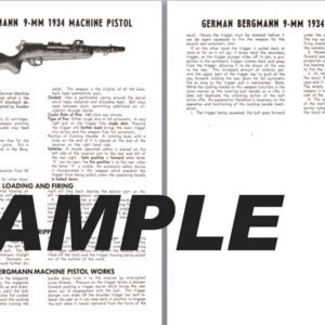 Bergmann (German) 9mm 1934 Machine Pistol Manual