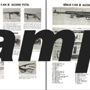 MP38 German 9mm 38 Machine Pistol Manual