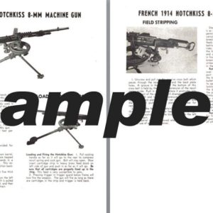 Hotchkiss (French) 1914 8mm Machine Gun Field Manual