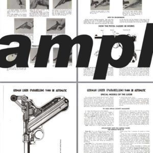 Luger (German) Parabellum 9mm 08 Automatic Manual