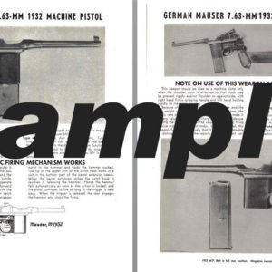 Mauser c96 (German) 7.63mm 1932 Machine Pistol Manual