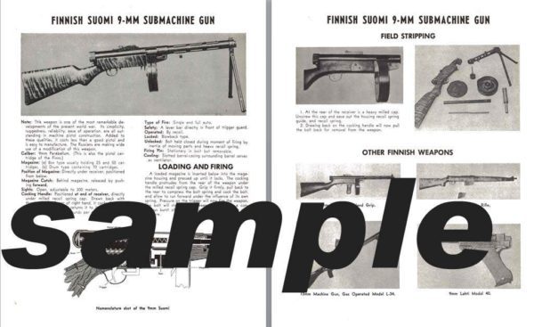 Suomi (Finnish) 9mm Submachine Gun Manual