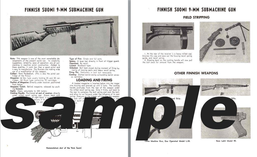 Suomi (Finnish) 9mm Submachine Gun Manual - GB-img-0