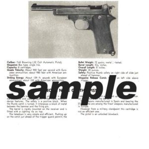 Star (French) 7.65mm Automatic Pistol Manual