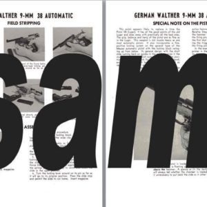 Walther (German) 9mm 38 Automatic (Military) Manual