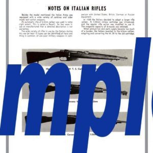 Mannlicher-Carcano Rifle & Notes on Italian Rifles