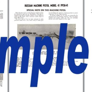 Russian Machine Pistols M34-38, M40, M41, PPSH-41