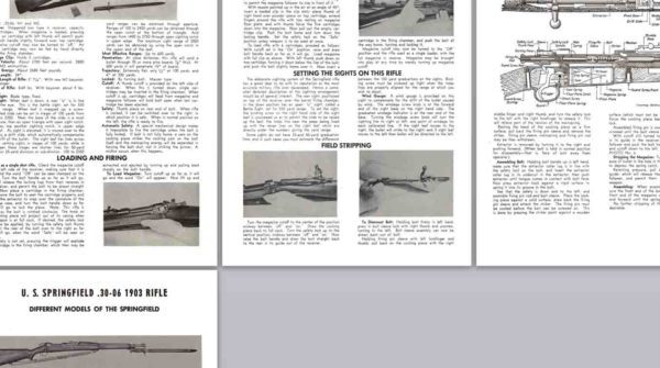 Springfield .30-06 U.S. M1903 Rifle Manual and Cutaway