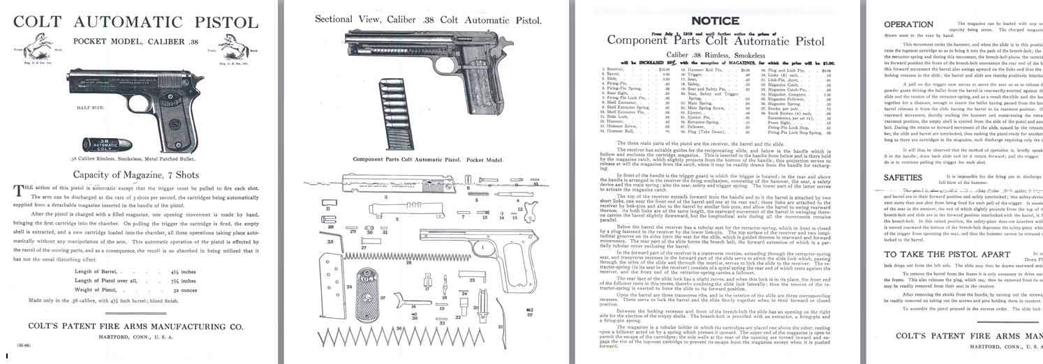 Colt M1902 .38 Pocket Model Automatic Pistol Manual - GB-img-0