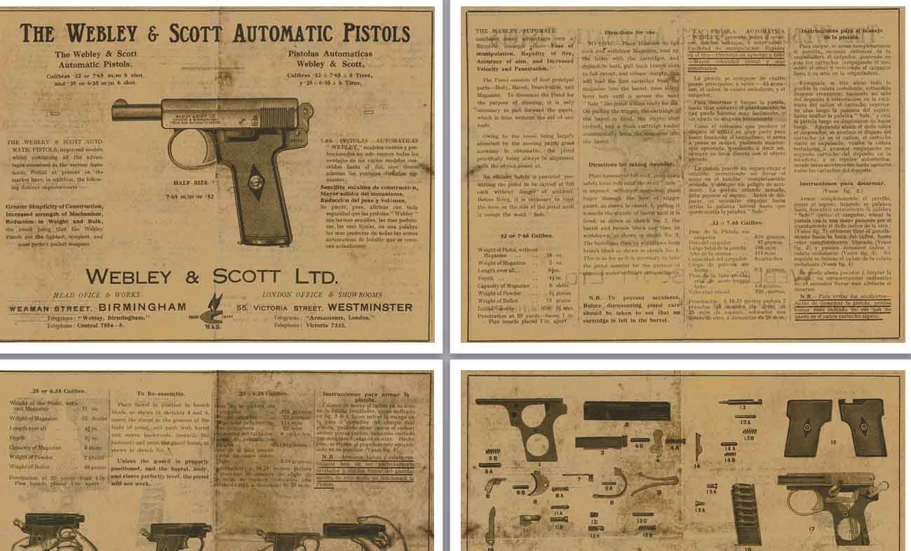 Webley Automatic Pistols 1908 7.65mm & .32 cal / 1907 .25 Manual - GB-img-0
