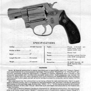 Smith & Wesson Model 60 Owner's Manual