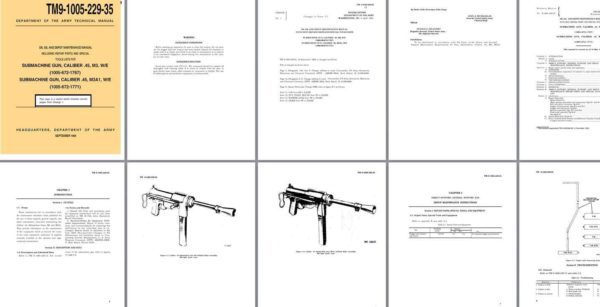 TM-9-1005-229-35 1969 SUBMACHINE GUN, CALIBER .45, M3, WE Depot Maint