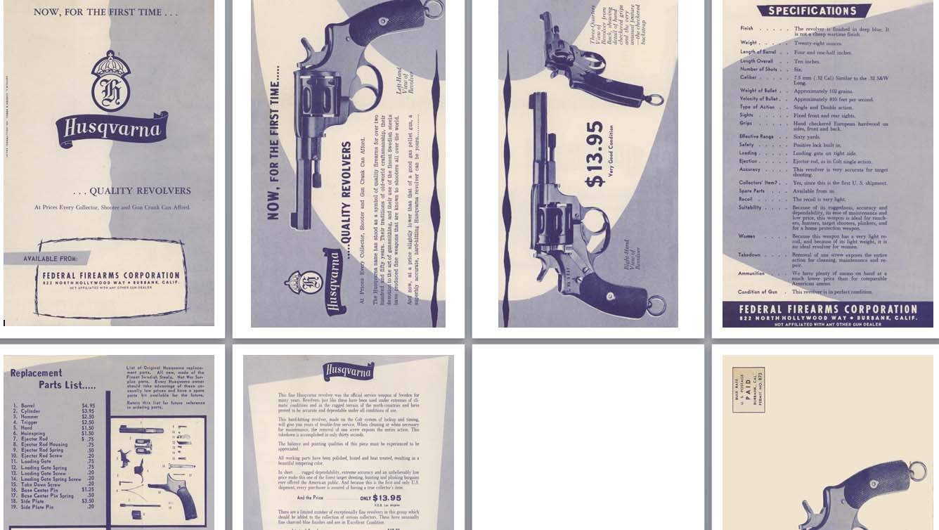 Husqvarna M1887 7.5mm Revolver c1959 Catalog - GB-img-0